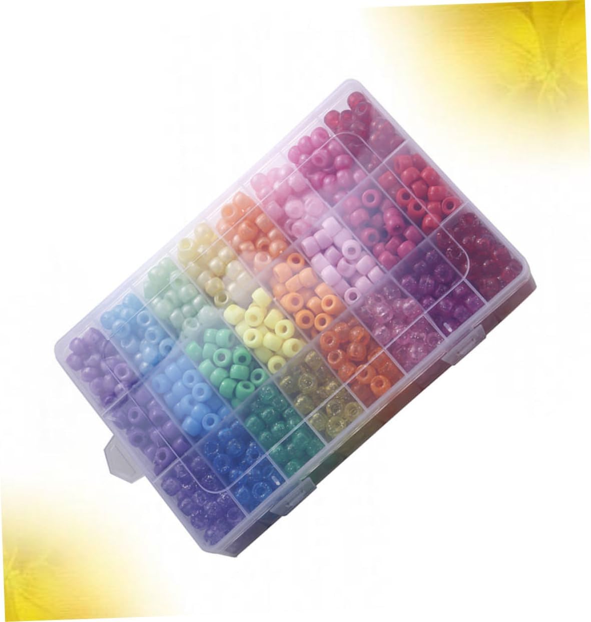 DOITOOL 1200pcs Beads Plastic Large Hole Beads DIY Jewelry Making for Bracelets Necklace DIY Accessories